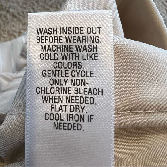 Candies Y2k 00's Paper Bag Belted Tie Waist Pants Tan Ivory Stripe Size Small - Picture 8 of 14